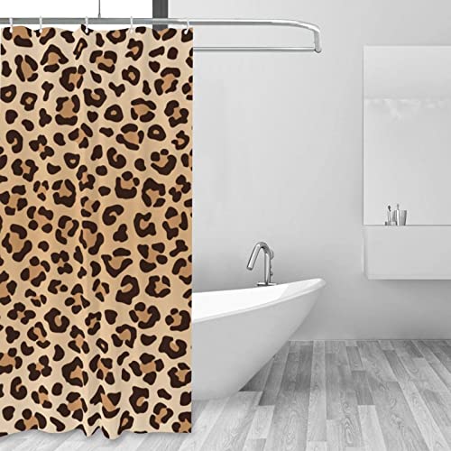Fiokroo Leopard Print Shower Curtain 60X72In Waterproof Polyester Fabric Animal Skin Texture Bath Curtain With 12 Hooks, Shower Curtains Sets For Home Bathroom Decor #TOP3