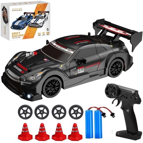 Agarte RC Drift Car, 1:24 4WD Remote Control With Cool Lighting & 2 Batteries, 50 Mins Play Time, 20km/h High Speed Racing, 2.4Ghz Radio Controlled Toy Gift for Kids