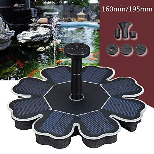 HXIANG Solar Power Floating Bird Bath Landscape Water Fountain Pump Garden Pond Pool Solar Panel Water Pump Kit Decoration 5V 2.5W