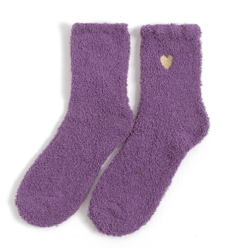 6 Pairs Heart Fuzzy Socks Cozy Winter Warm Socks Thick Fluffy Slipper Socks for Women Teen Girls4
