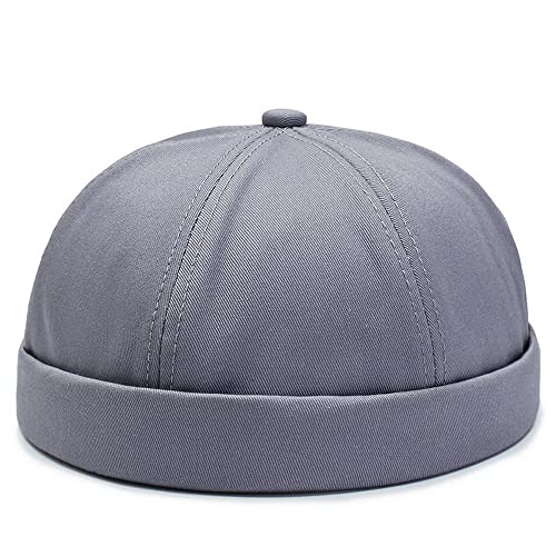 Image of Gogobear Mens Brimless Docker Beanie Adjustable Rolled Cuff Sailor Cap | Rolled Cuff Retro Beanie Hat, Adjustable Head Circumference, Moisture Wicking Sweatband