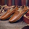 Moccasins Men's Slip-On Loafers, Soft Sole Leather Shoes Without Laces, Driving Shoes, Lightweight, Large Size, Casual Shoes, Low Shoes, Comfortable Flat Business Shoes, Oxfords Men's Shoes, brown, 8 #5