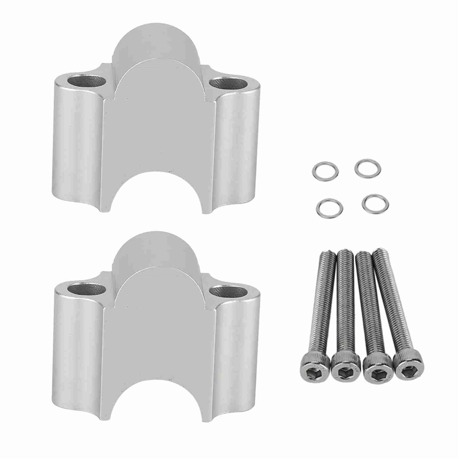 Riser Manubrio Moto, Riser Morsetto Manubrio, Riser Manubrio Universale in Lega di Alluminio 7/8 '' 22mm Morsetto Rialzato Manubrio Moto (Argento cromato)