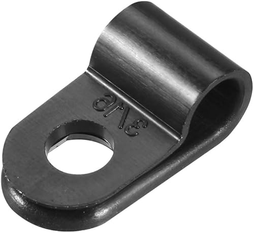 uxcell 200 Uds Nylon R-Type Cable Clamp Organizador Cable Clips para Gestión de Cables 0.197 in Negro CC-0.5