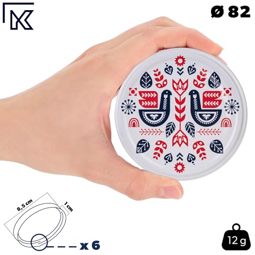KADAX 50er Set Marmeladengläser 330ml TO82 Folklore I, Einmachgläser Vorratsgläser Mason Jar mit Schraubdeckel, Luftdichte Schraubgläser… – Ansicht 4