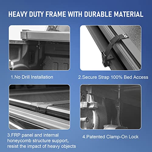 Jdmspeed Hard Tri-Fold Truck Bed Tonneau Cover Compatible With 2022 2023 Ford Maverick 4.6Ft Tonneau Cover Bed,Frp Material Truck Bed Cover With Led Light And 118 Inch Waterproof Strips #TOP2