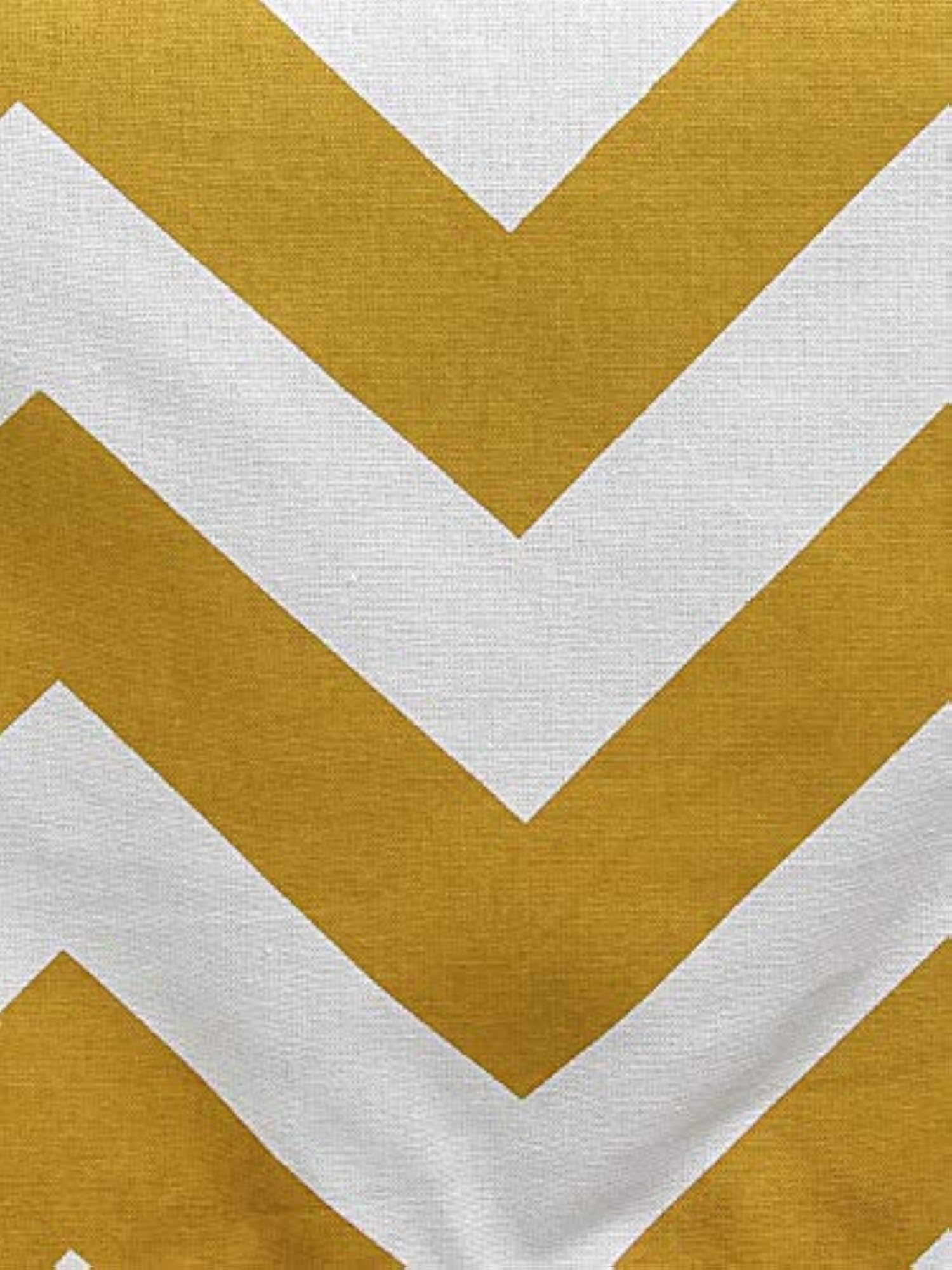 Chevron Printed Yellow Table Runner with 8 Pcs Place Mat