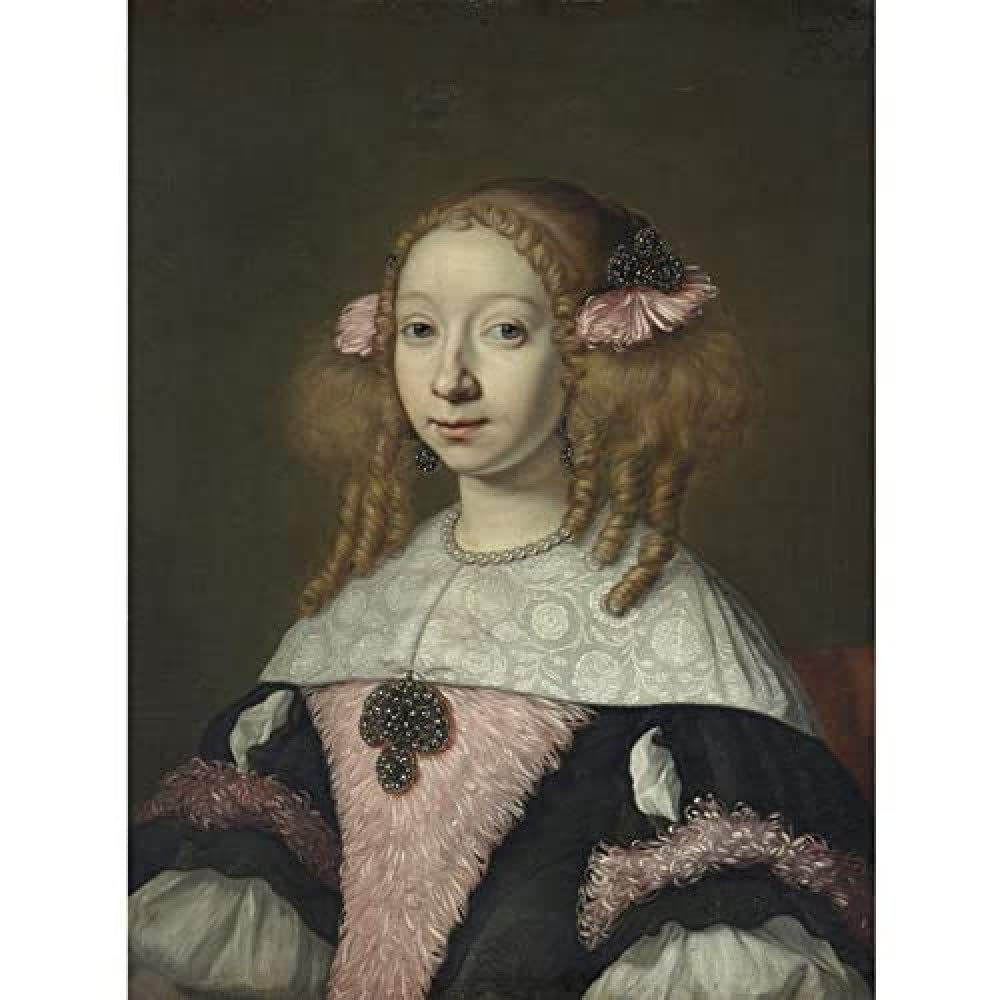 Artery8 Van Der Helst Portrait Adriana Hinlopen Girl Art Print Canvas Premium Wall Decor Poster Mural