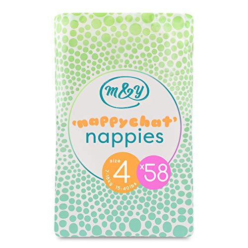 Mum & You Pañales Nappychat Hipoalergénicos, Talla 4, (58 Pañales). Hasta 12 horas de sequedad. Testado dermatológicamente, sin perfumes ni lociones y libre de cloro