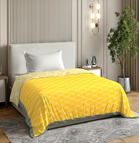 Image of RD TREND Cloud Cotton AC Summer Chadar for Sleeping | 210 TC Soft Lightweight Breathable Single Topsheet /Odhne Wali Chadar | Single Bed Bedsheet 60x90 Inch Yellow