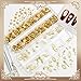 RODAKY Gold Nail Charms 3D Cross Heart Charms Metal Alloy Half Round Pearls Chrome Vintage Nail Art Gems Decoration Kit with Tweezer Pencil