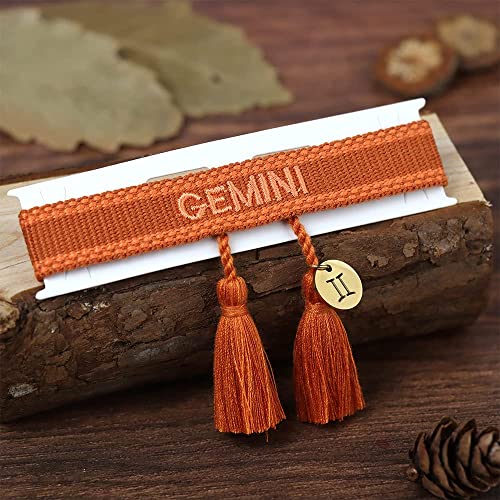 Newind Woven Friendship Wrap Bracelets Knitted Word Constellation Braided Bracelets Adjustable Couple Bracelets For Women Girls Gift… (Gemini) #TOP2