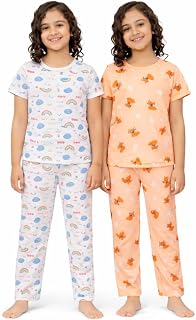 NammaBaby Girl Cotton Night Suit Tshirt Shorts Capri Pyjama Set - Multipacks Price In India
