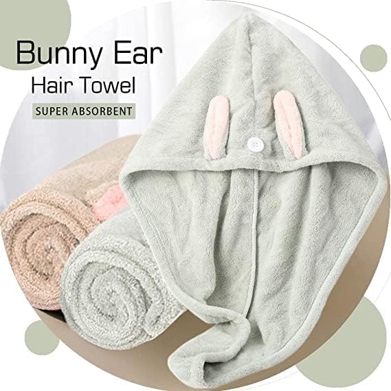 NEERAK Luxury Hair Drying Cap – Ultra-Absorbent Microfiber Towel Wrap for Fast Drying & Damage-Free Hair – Ideal for Curly, Thick, or Fine Hair (Random Colour) Pack of 2 3