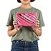 ZIPIT Wildlings Large Pencil Case for Girls, Cute Zipper Pouch for Kids and Teens, Stationery Bag for School ,Pink