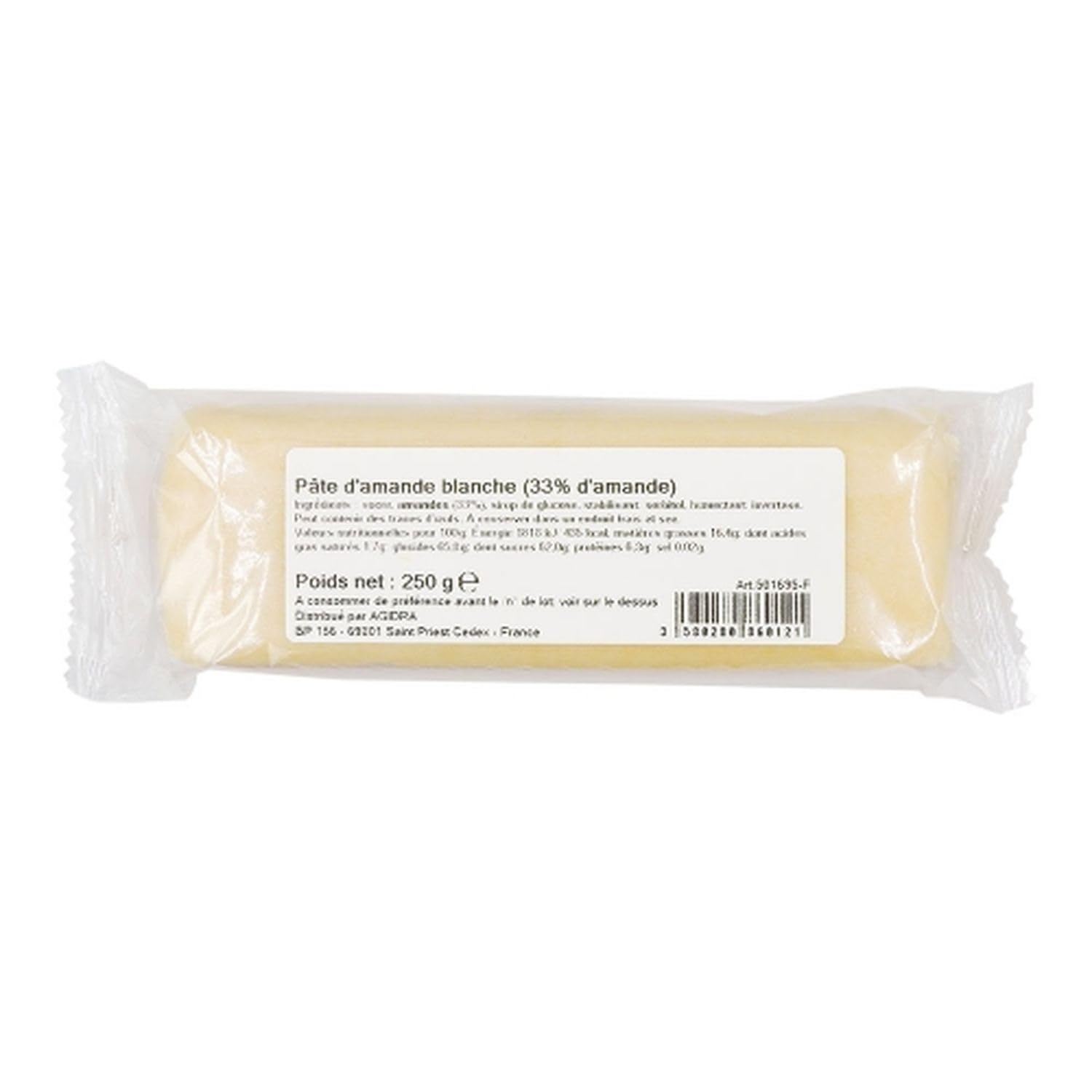 Lot 12x Pâte d'amande blanche 33% - Paquet 250g