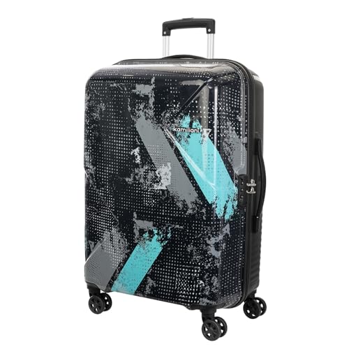 Image of Kamiliant by American Tourister ATHER|Printed Check-in Trolley Bag Large Size (79 cms) for Travel| Hard Case Polypropylene (PP) Suitcase|360 8-Wheel Spinner Luggage Trolley|Combination Lock|Black