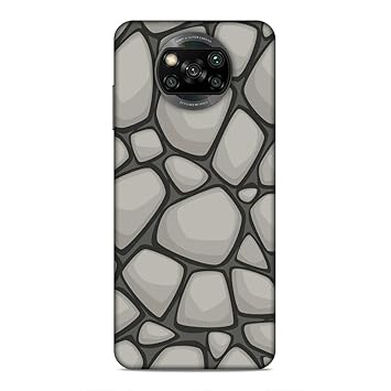 Cleok 3D Printed Protective Mobile Back case Cover for Xiaomi Poco X3 (Cartoon Stone Texture) Stylish | Trendy | Wireless Changing Compatible