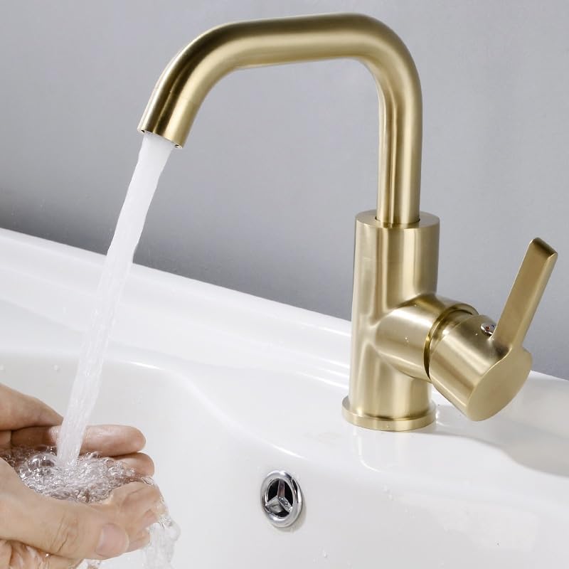 Robinet de lavabo en cuivre à double commande eau chaude et froide