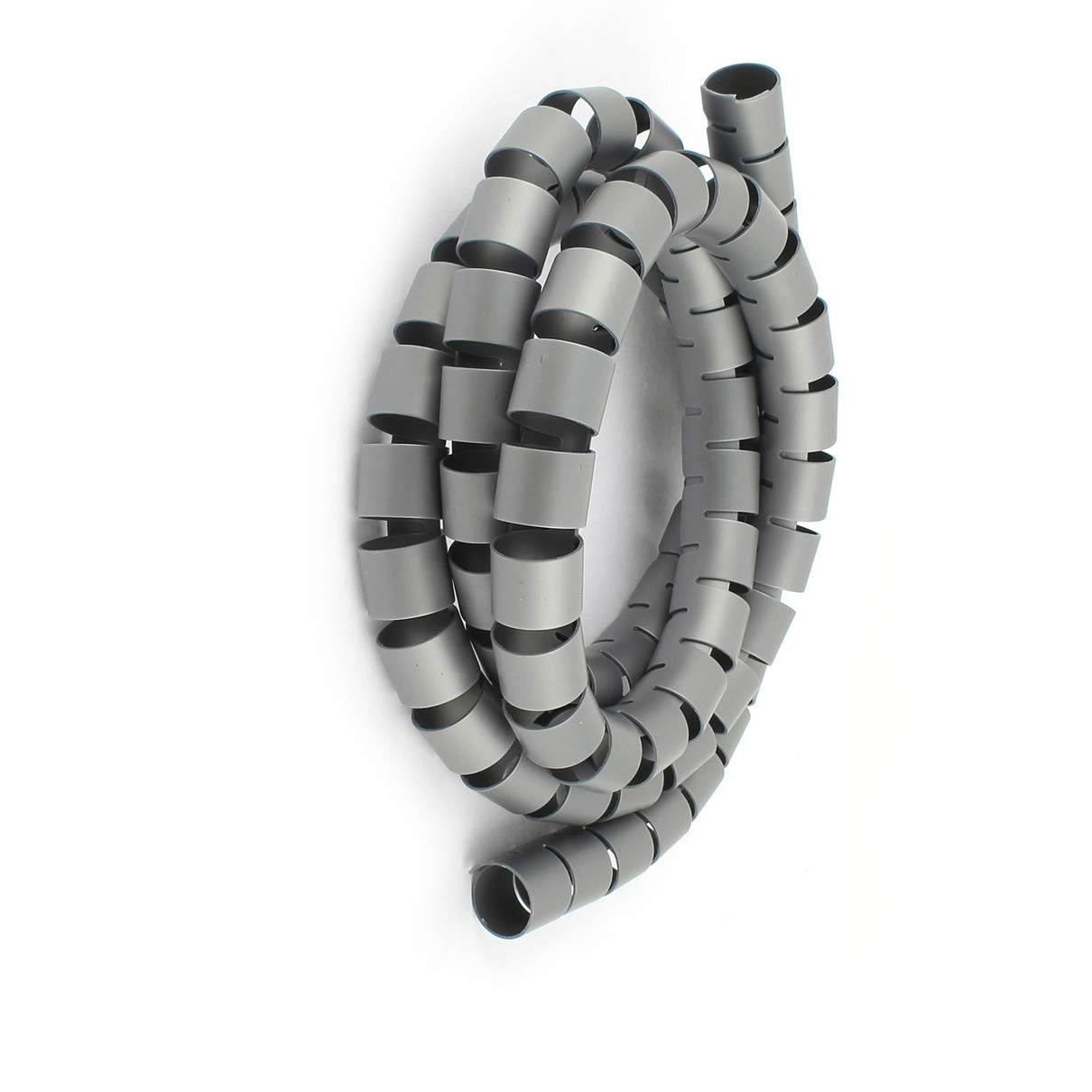 Aexit Spiral Tube Tube Fittings Cable Wire Wrap Computer Cord Management Microbore Tubing Connectors 25mmx1.5m Gray