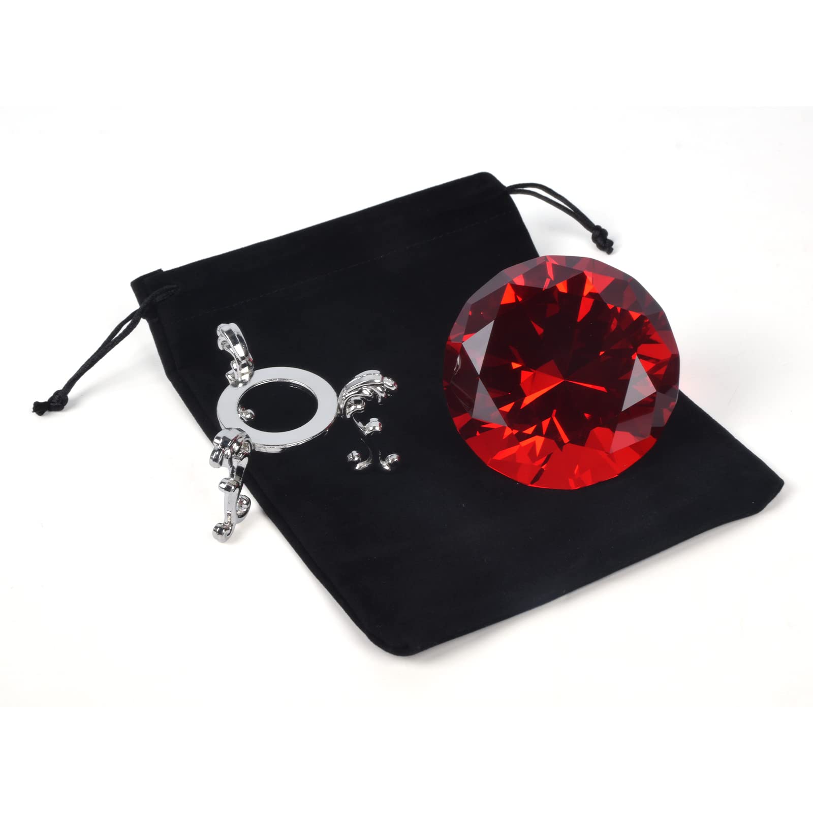 Fermacarte In Cristallo A Forma Di Diamante 80mm - Con Base Metallica - Foto 8