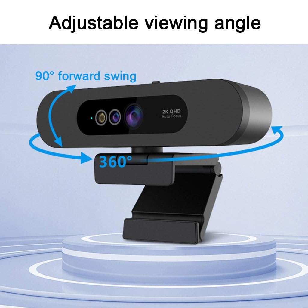 2K Webcam Z Mikrofonem, Kamera Komputerowa USB Do Laptopa, Komputera Stacjonarnego, PC HD Web Camera Do Rozmów Wideo, Strimowania Gier I Spotkań Online
