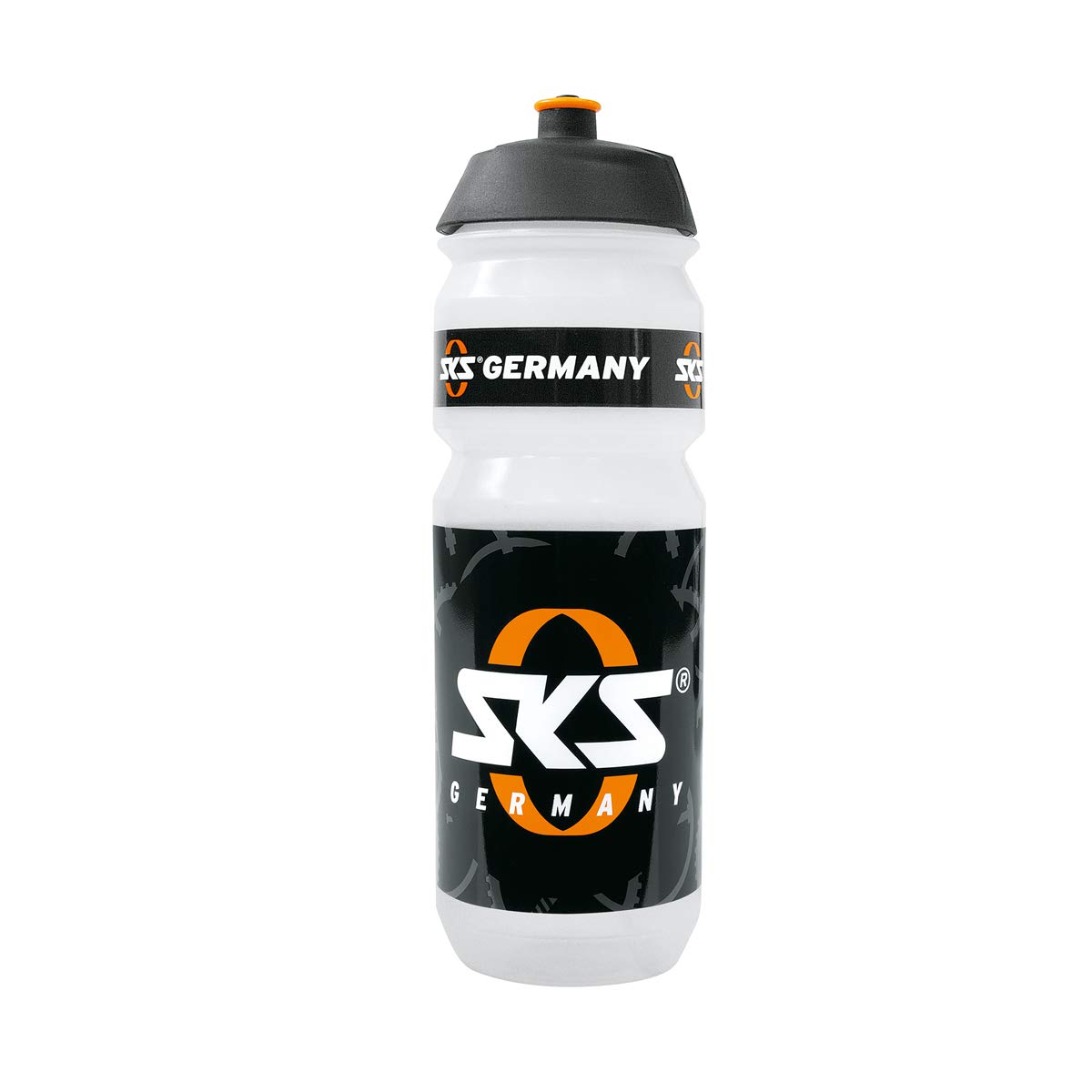 SKS GERMANY LOGO BOTTLE LARGE 750 ml drinking bottle in GERMANY design (bicycle accessory for all common bottle cages, leak-proof push-pull valve, ergonomic shape, removable lid)