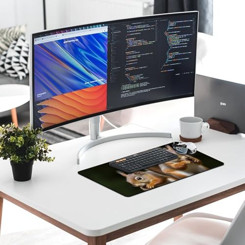 Mouse pad grande antideslizante 60 x 30 cm diseño ardilla miniatura 6