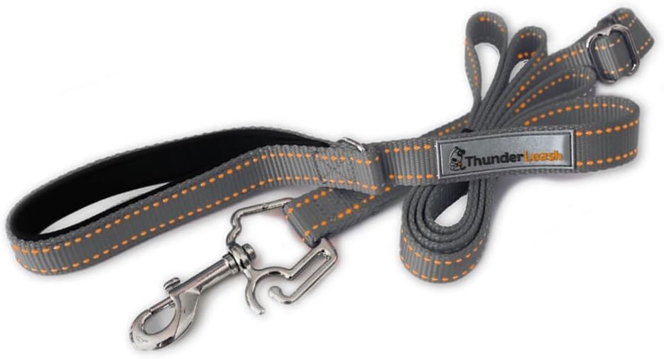 ThunderLeash No-Pull Dog Leash (Large (Over 25 lbs), Grey)
