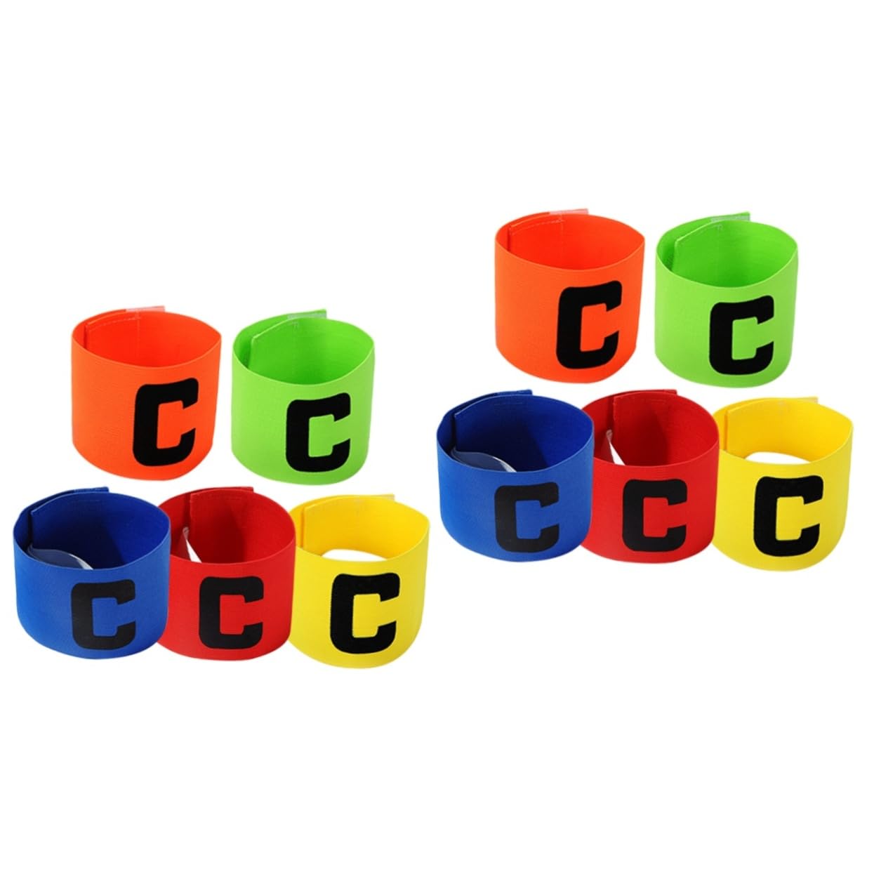 VANZACK 2sets Elastic Arm Bands for Sleeves Football Supply Anti-Slip Captain Armbands Fashionable Design for Team Sports 5pcs*2