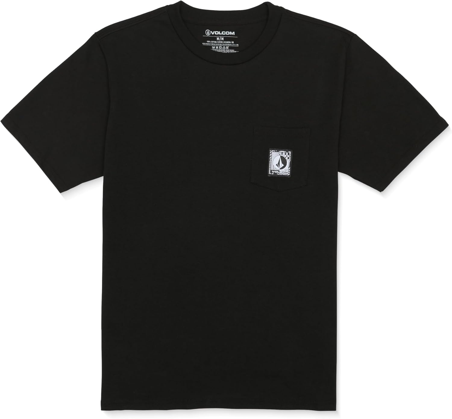 Volcom Men's Fracking Pocket Label Short Sleeve Tee Black