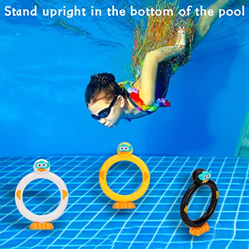 Image of Diving Pool Toys Underwater Swimming Ring Duck Diving Ring, 3 Pack