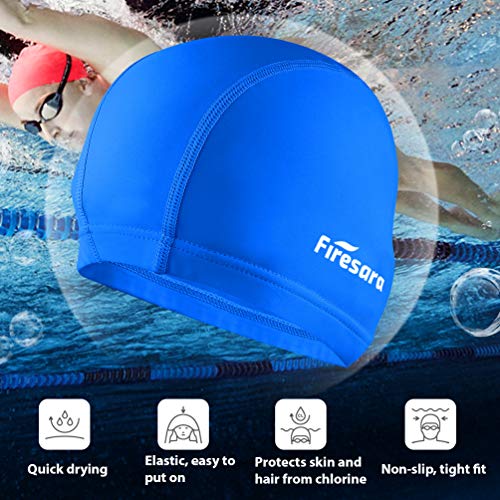Firesara Fabric Swim Cap, High Elasticity Swimming Cap Keeps Hair Clean Breathable Fit Both Long Hair Short Hair, Swim Caps Woman Girls Men Kids One Size Hat #TOP1