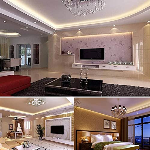 Image of SUYOOULIN LED Strip Lights 16.4ft AC110-130V Dimmable 30000LM 1200 LEDs COB Light Strips Tape Ribbon Waterproof IP68, 2 Times Brightness Than 12V COB Strip Lights(Warm White 3500K)