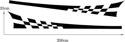 Miniatura 2 de SUNJIKA 2 calcomanías universales de tótem de celosía de rayas deportivas, calcomanías de vinilo para decoración de carreras, accesorios para puerta