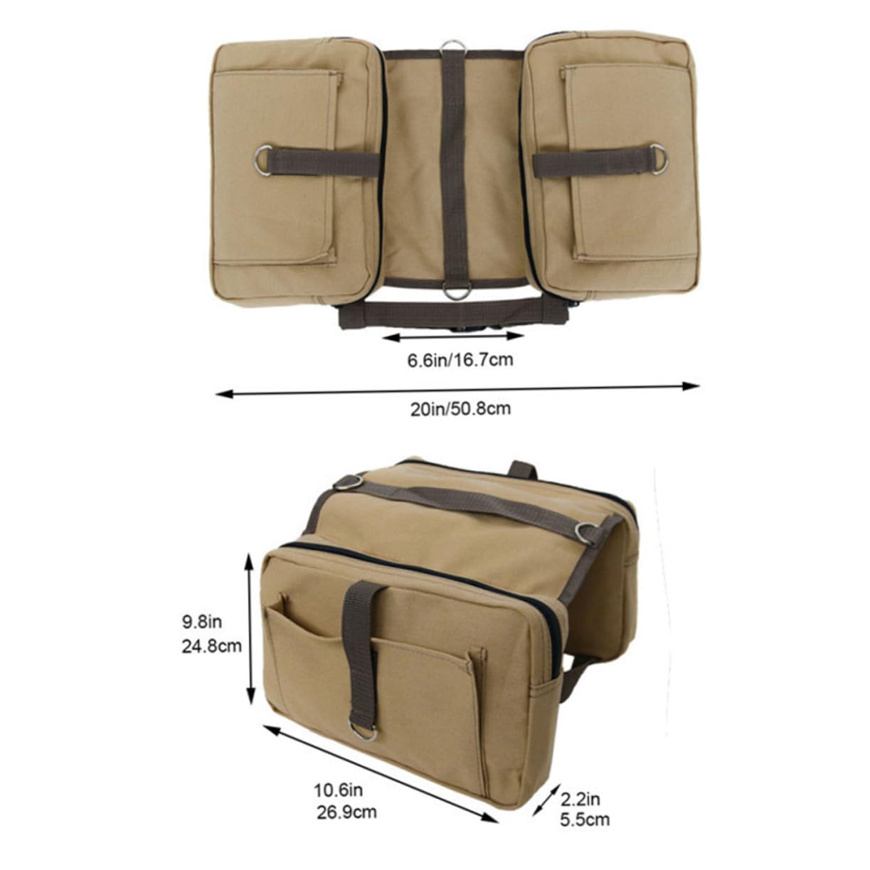 ORFOFE Zaino da Trasporto per Cani Regolabile in Tela con Tasche Laterali per Snack e Accessori per Trekking Campeggio e Viaggi all Aperto Piccola