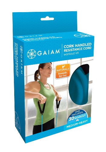 Gaiam Eco Resistance Cords Kit, Medium/Heavy (Blue)
