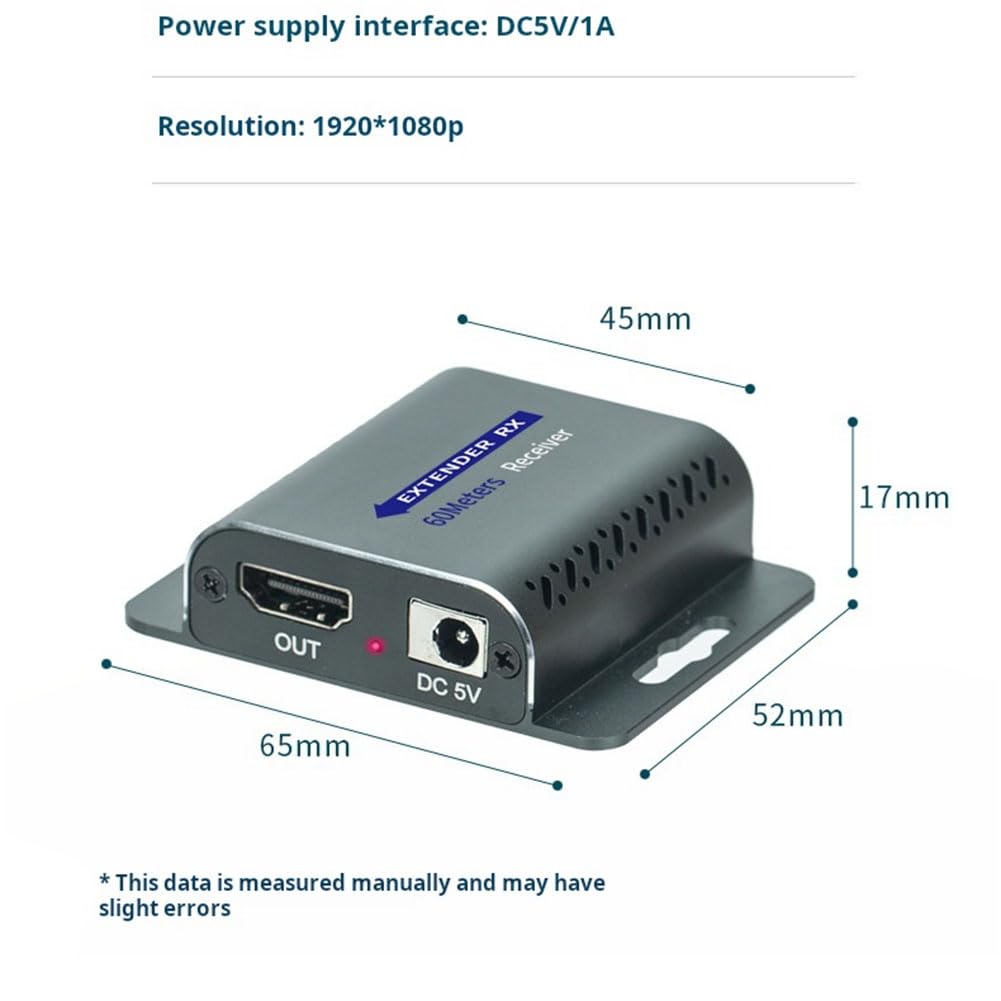 Extensor Compatible con para 4K 60Hz A RJ45 60M 120M Extensor IR UHD HDR V2.0 1080P RJ45 Extensor de Monitor de Vídeo A Enchufe de la UE