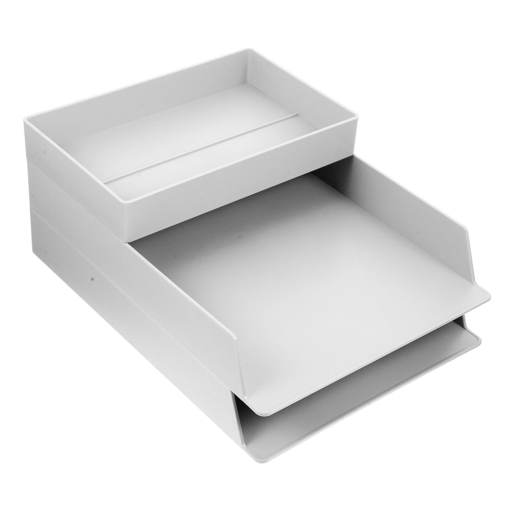 Organizzatore Da Scrivania Multiuso in Abs Bianco, Contenitore Per Documenti A4/a5, Scaffale Portaoggetti Impilabile Per Ufficio e Casa, Set 3 Pezzi Per Archiviazione e Organizzazione File