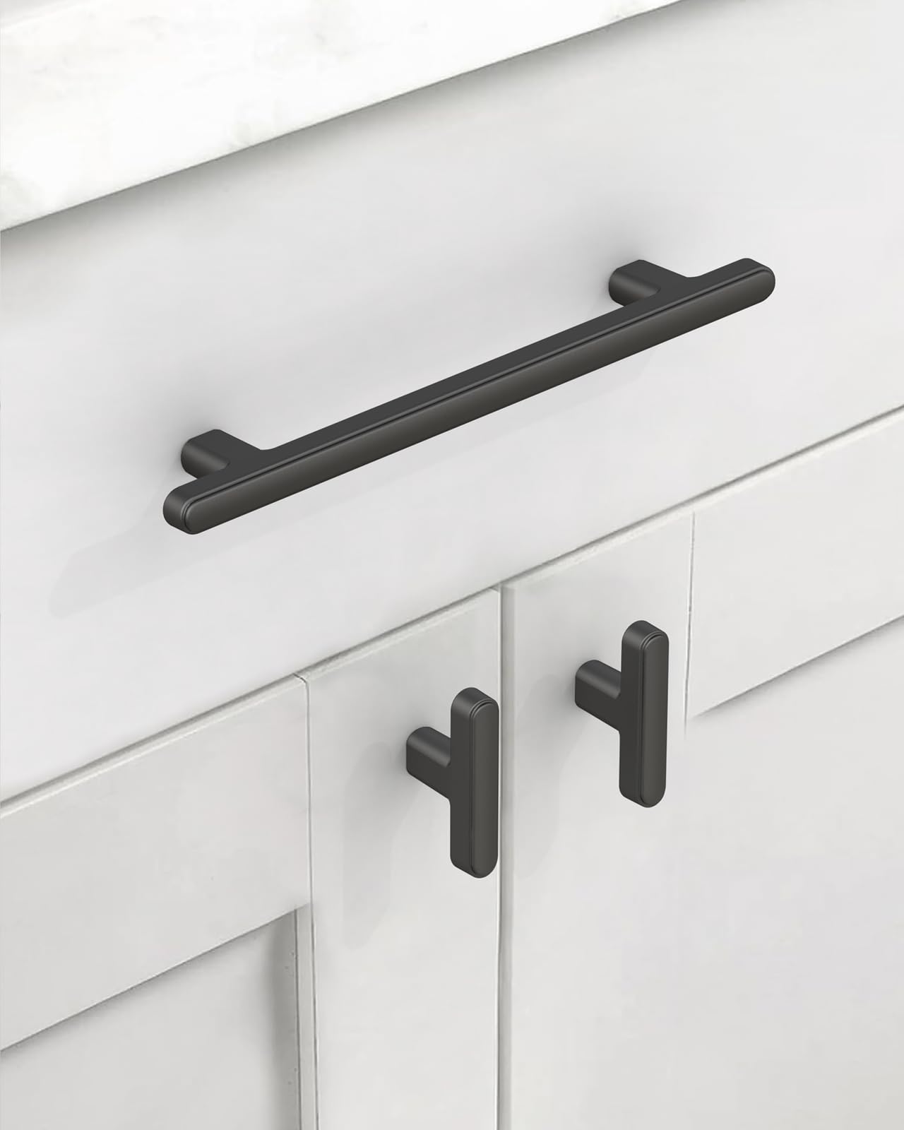 CK0084 - Paquete de 10 tiradores negros de 3-3/4 pulgadas (96 mm) para gabinetes, cajones y aparadores, accesorios para armarios de baño, color negro mate