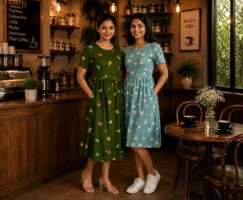 Image of Maternity Feeding Maxi Dress with Pockets, Green Butterfly Print, Zipless Long Pregnancy Gown, Pre & Post Maternity Wear Ankle Length