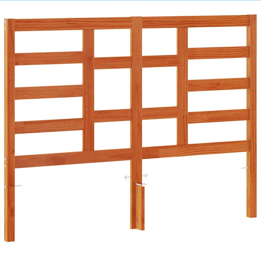 vidaXL Cabecero de Cama, Cabecera para Somier con Patas, Cabezal de Cama, Mueble para Dormitorio, Madera Maciza de Pino Marrón Cera 135 cm
