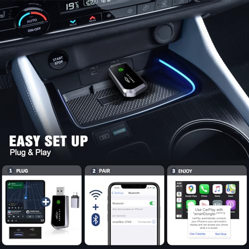 image for WOLIOS Wireless Carplay Adapter Plug & Play Apple Carplay Wireless Ada