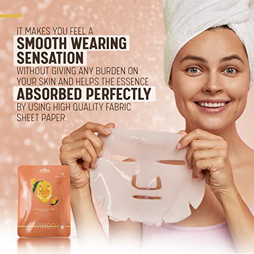 Korean Skincare Face Mask Set: Aloe Vera, Snail Jelly, Royal Jelly, Mango, and Q10 Masks - Deep Hydration, Moisturizing, Anti-Aging, and Wrinkle Care Bundle - Image 8