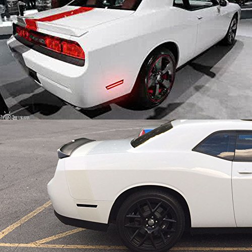 Gtinthebox 2Pcs Smoked Lens Red Led Rear Bumper Side Marker Lights Lamps Replacement Kit For 2008-2014 Dodge Challenger & 2011-2014 Dodge Charger #TOP5