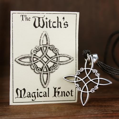 Pewter Celtic Witches Knot Wiccan Pendant Necklace2