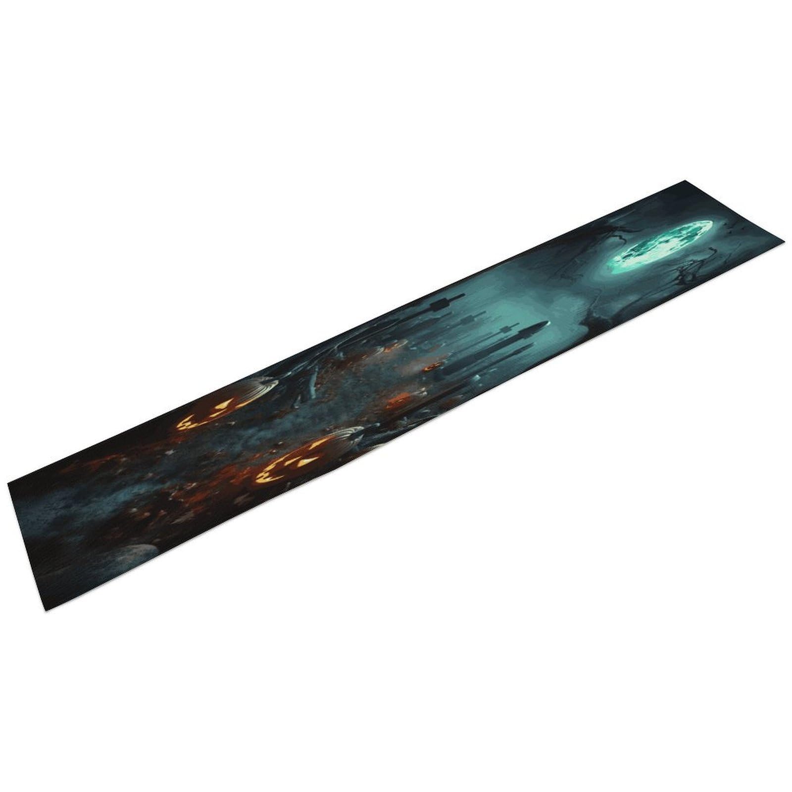 Btcowzrv Style Horror Pumpkin Cemeteryhorror Pumpkin Cemetery Linen Table Runner 72.4 Inches Long, Machine Washable Table Runner For Party Kitchen Dining Table Coffee Holiday Party Decor, 13.4"X72.4"