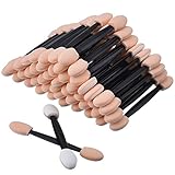 La Tartelette 200 Pack Disposable Eye Shadow Brush Sponge, Dual Sided Oval Tipped Makeup Applicator Tool, Black