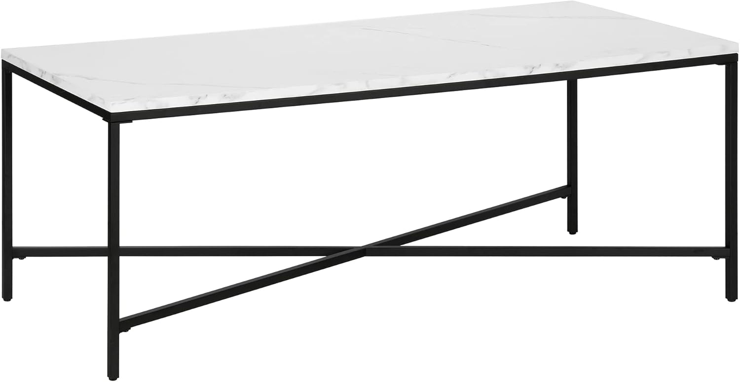 Henn&Hart Henley Coffee Table, 48" Wide, Blackened Bronze