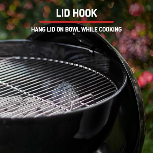 Weber Original Kettle Barbecue A Carbone/Griglia 57 Cm, Coperchio E Braciere Smaltati In Porcellana, Sistema One-Touch, Termometro, Treppiede Con Ruote, Nero - 8